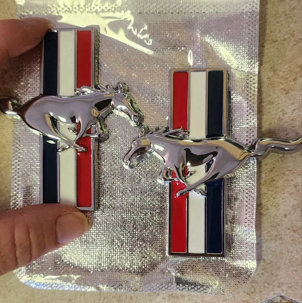 2 New Ford Mustang horse emblem badges See All Colors 8.5x9cm